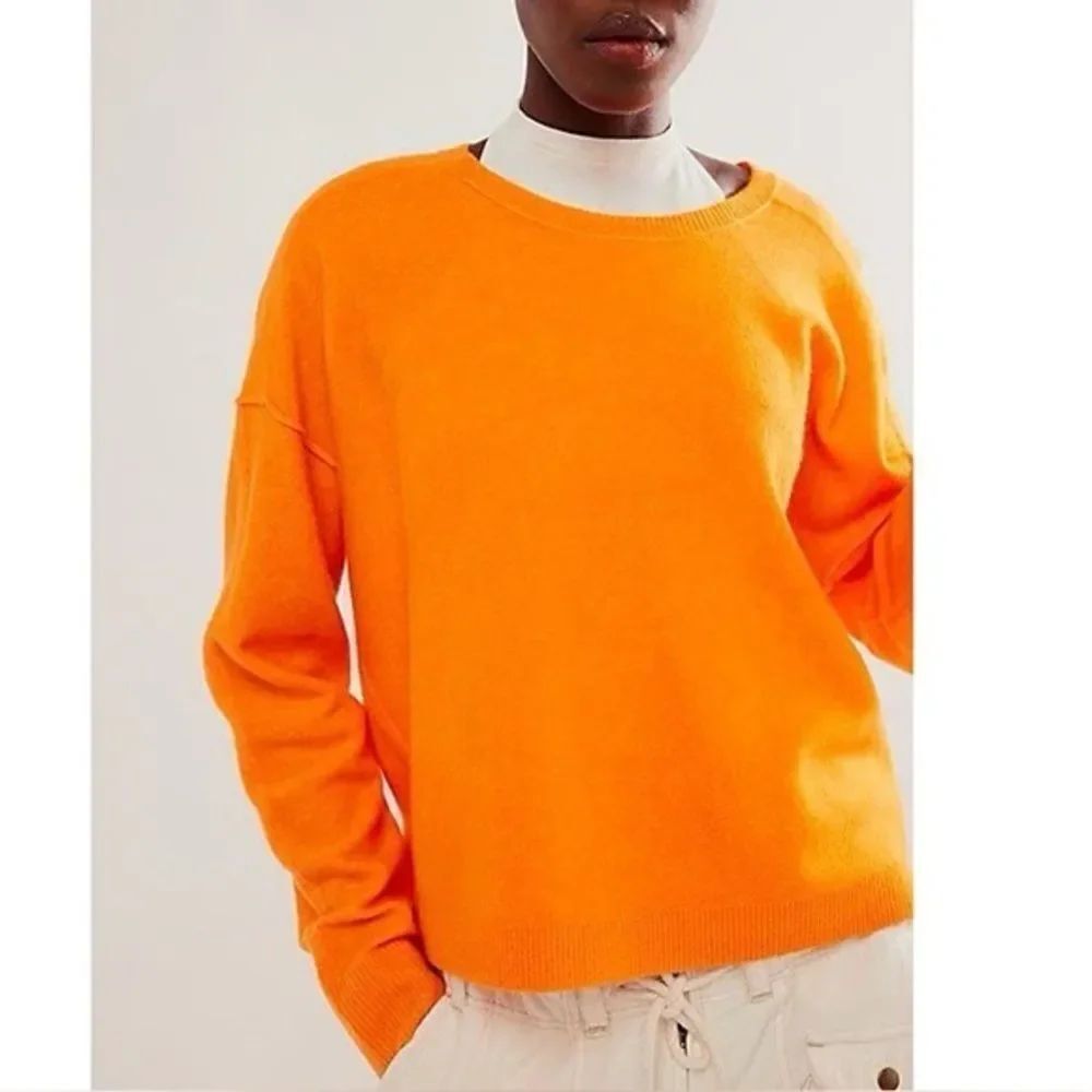 Free People Luna Pullover Marigold Yellow Orange Sweater